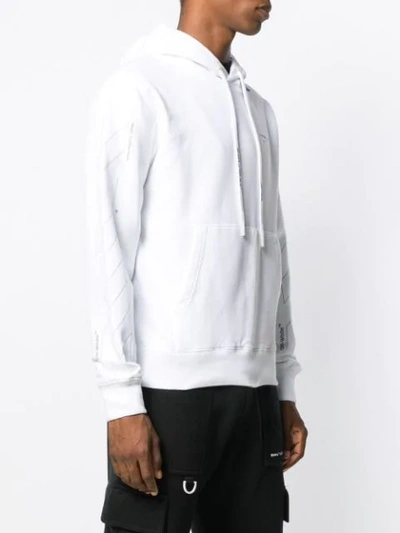 Shop Off-white Diagonal Printed Hoodie In 0191 White Silver