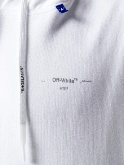 OFF-WHITE CROSS LOGO PRINT HOODIE - 白色