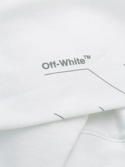 OFF-WHITE CROSS LOGO PRINT HOODIE - 白色