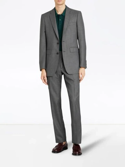 Shop Burberry Slim-fit Wool Suit In Grey