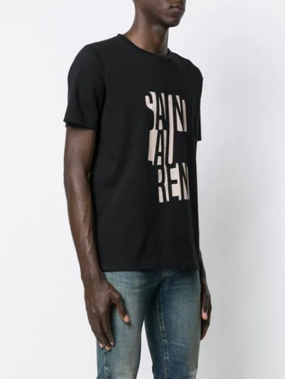 Shop Saint Laurent Deconstructed Logo Print T-shirt In Black