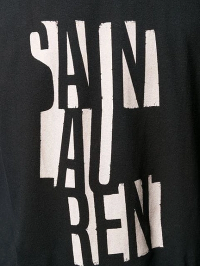 Shop Saint Laurent Deconstructed Logo Print T-shirt In Black