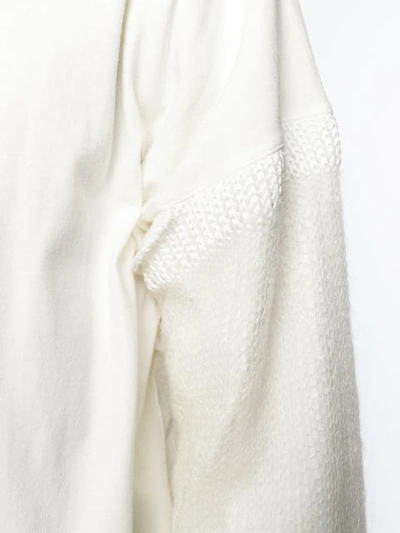 Shop Marni Oversized Contrast Sleeve Sweater In 00w03 White