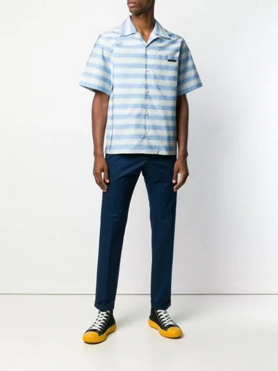 Shop Prada Slim-fit Trousers In Blue