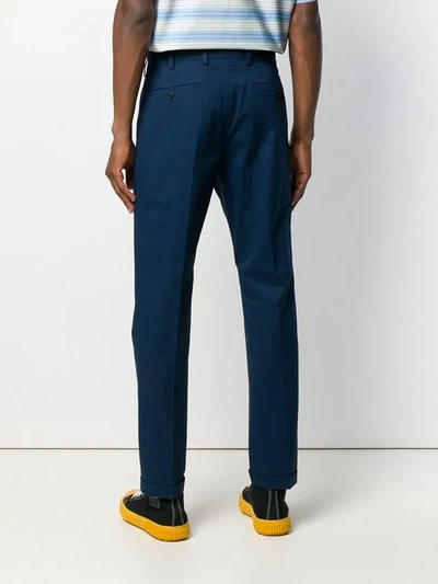 Shop Prada Slim-fit Trousers In Blue