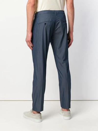Shop Dondup Tapered Trousers In Blue