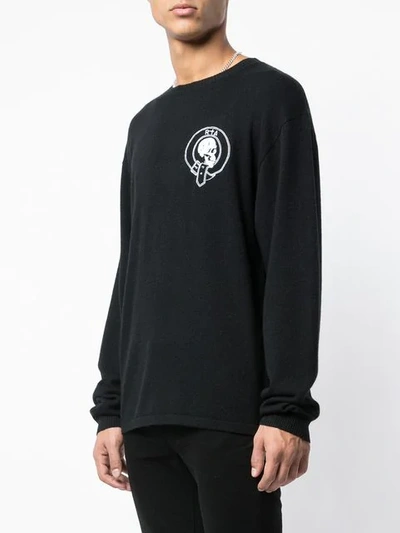 Shop Rta Skull Print Sweatshirt In Black