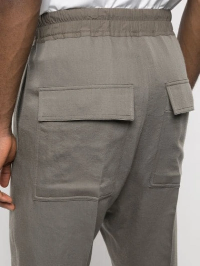 Shop Rick Owens Cropped Drawstring Trousers In 34 Dust