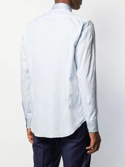 Shop Etro Tonal Print Shirt In Blue