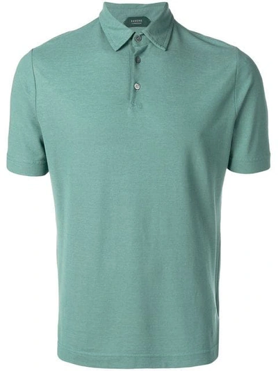 Shop Zanone Basic Polo Shirt In Green