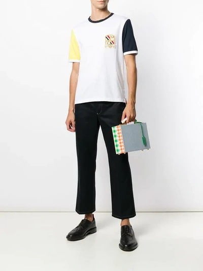 Shop Thom Browne Cotton Jersey Ringer Tee In White