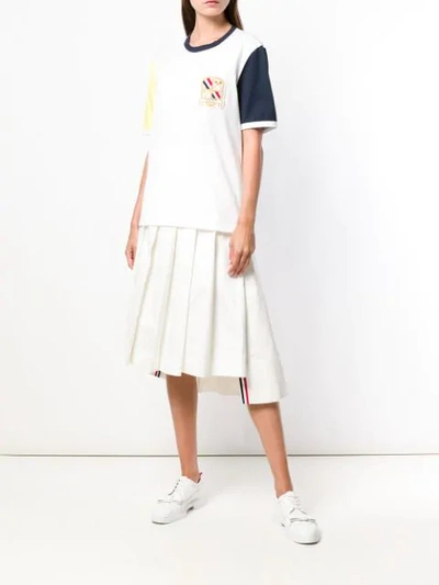 Shop Thom Browne Cotton Jersey Ringer Tee In White