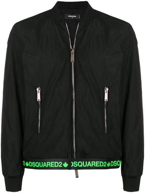 dsquared2 black bomber jacket