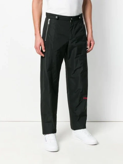 Shop Heron Preston Logo Tag Straight-leg Trousers In Black