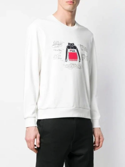 Shop Fila Flatplan Print Sweatshirt In White