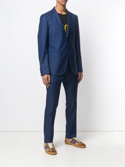 Shop Gucci Monaco Two-piece Suit In Blue