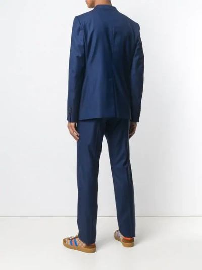 Shop Gucci Monaco Two-piece Suit In Blue