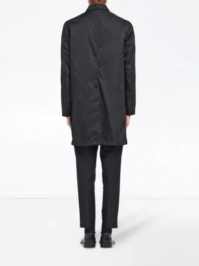 Shop Prada Gabardine Raincoat In Black