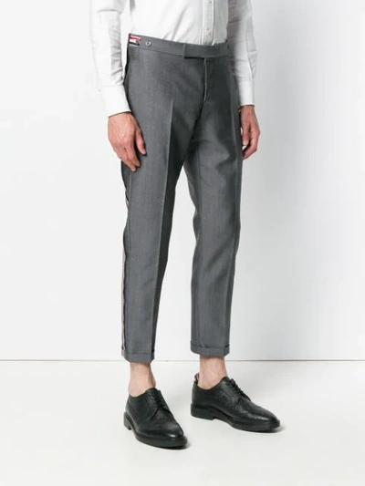 Shop Thom Browne Selvedge Stripe Skinny-fit Trouser In Grey