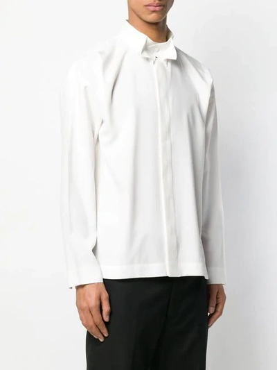 Shop Issey Miyake Folded Collar Shirt In White