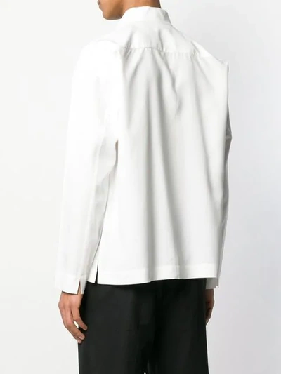 Shop Issey Miyake Folded Collar Shirt In White