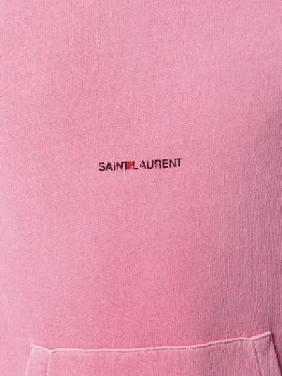 SAINT LAURENT LOGO PRINT HOODIE - 粉色