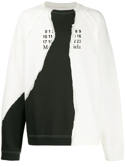 Shop Maison Margiela Oversized Printed Sweatshirt In White