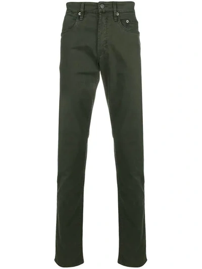 Shop Siviglia Slim Fit Trousers In Green