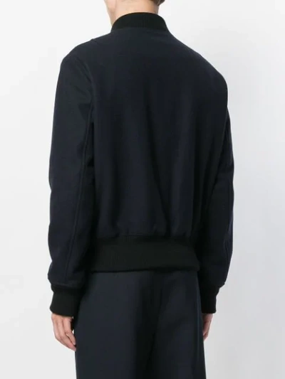 AMI ALEXANDRE MATTIUSSI ZIPPED BOMBER JACKET - 蓝色