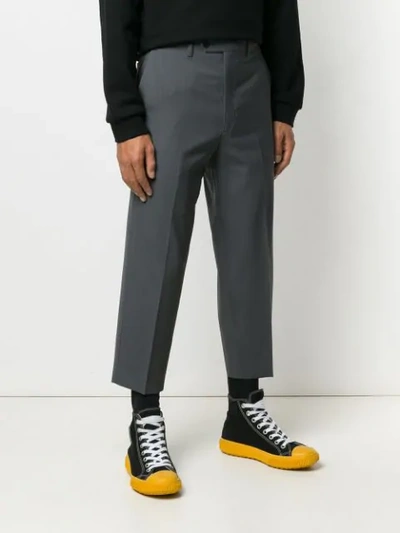 Shop Prada Classic Chino Trousers In Grey
