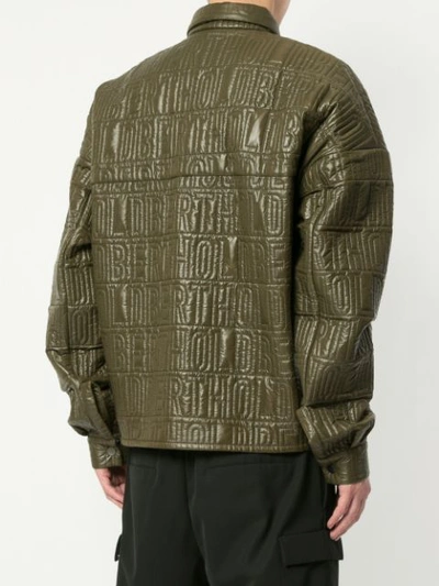 Shop Berthold Quilted Logo Shirt Jacket In Green