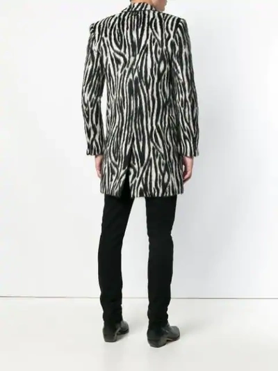 Shop Saint Laurent Single-breasted Fur Coat In Black