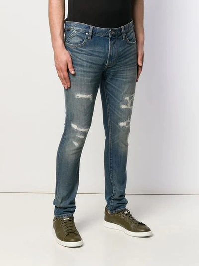 Shop John Varvatos Slim Distressed Jeans In Blue