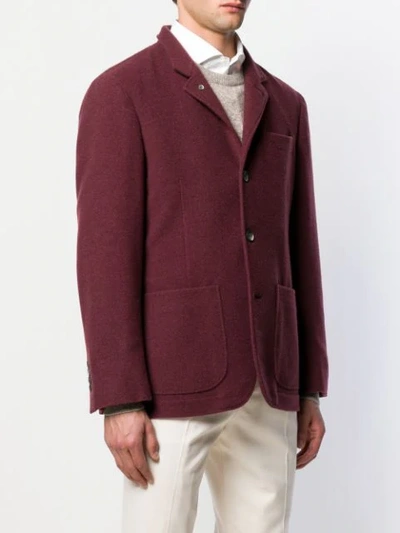 Shop Brunello Cucinelli Single Breasted Jacket In Red