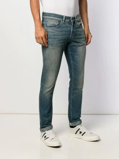 DONDUP WASHED SKINNY-FIT JEANS - 蓝色