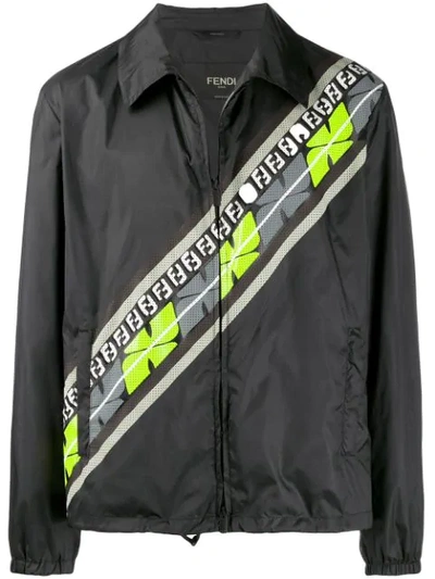 Logo Panel Lightweight Jacket In Black