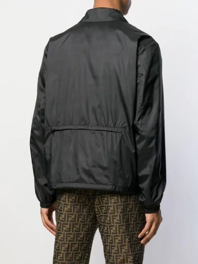 Shop Fendi Logo Panel Lightweight Jacket In Black