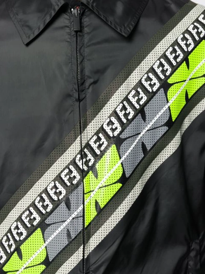 Shop Fendi Logo Panel Lightweight Jacket In Black