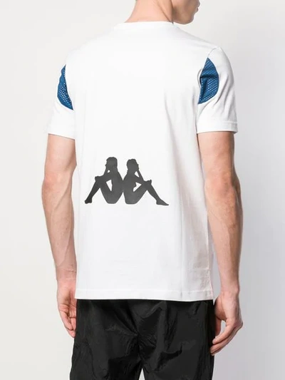 Shop Kappa Mesh-panelled T-shirt In White