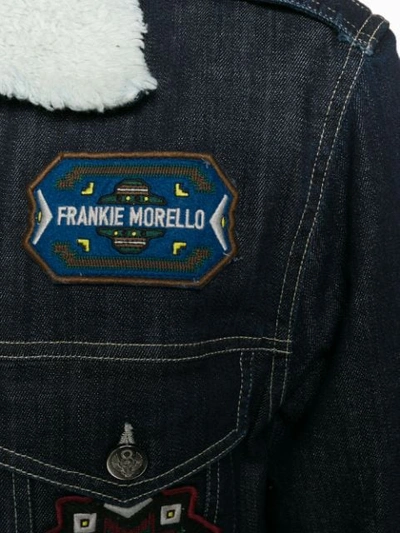 Shop Frankie Morello Patch Denim Jacket - Blue