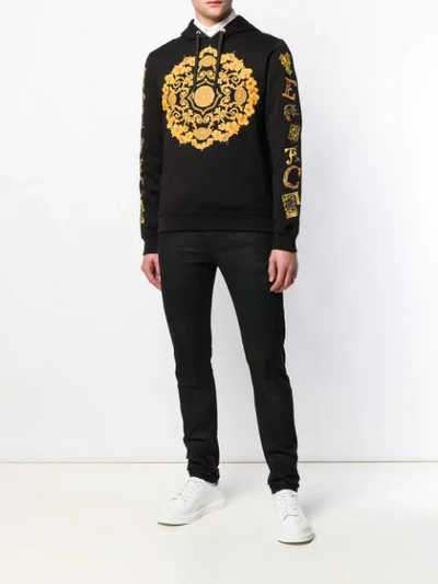 Shop Versace Baroque Logo Hoodie In A708