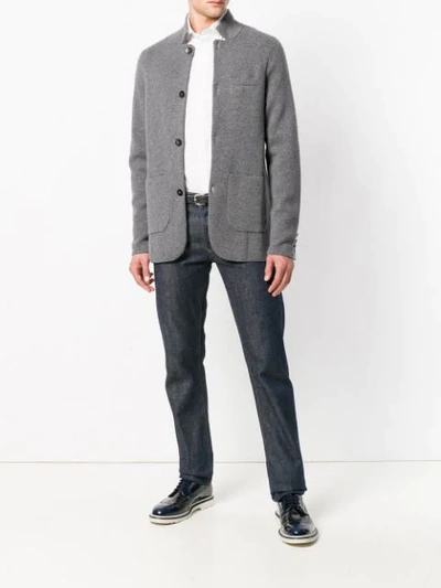 Shop N•peal Milano Button-up Cardigan In Grey