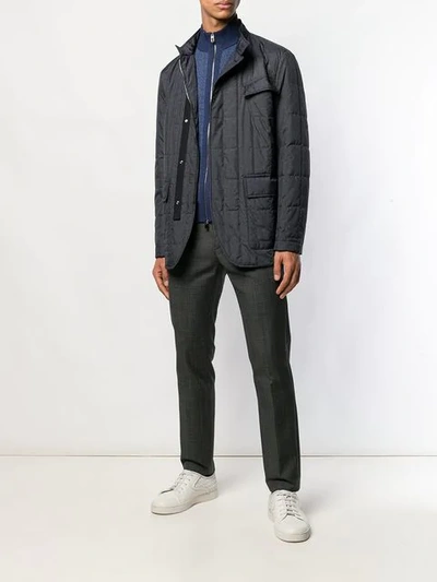 CANALI ZIP FRONT CARDIGAN - 蓝色