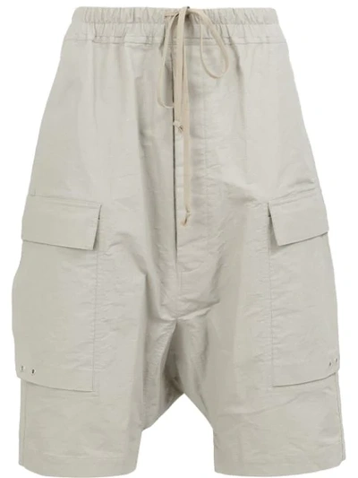 Shop Rick Owens Drop Crotch Shorts In Grey