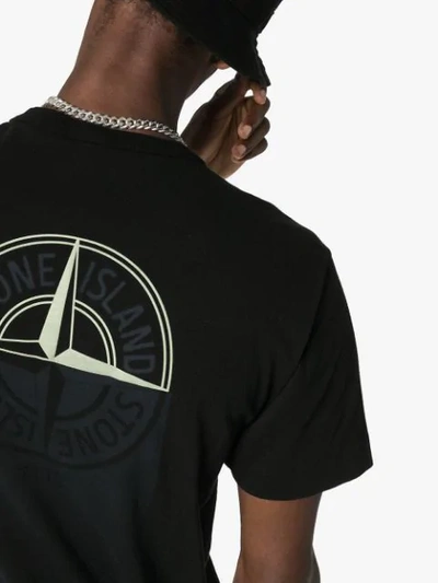 Shop Stone Island Reflective Logo Print T-shirt In V0029 - Black