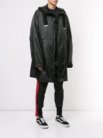 Shop Miharayasuhiro Oversized Zip Raincoat In Black