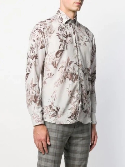 Shop Etro Floral Print Shirt In 991 Bianco Multicolor