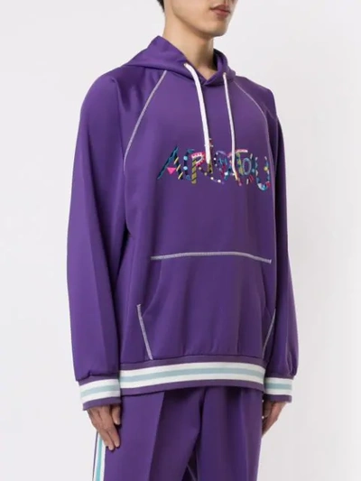 Shop A(lefrude)e Embroidered Logo Hoodie In Purple