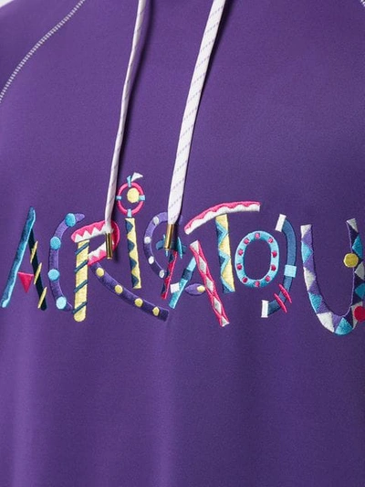 Shop A(lefrude)e Embroidered Logo Hoodie In Purple