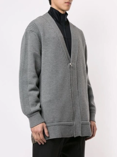 Shop Juunj Classic Midi Cardigan In Grey